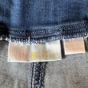 Belle by Kim Gravel mid wash blue stretch cropped jeans